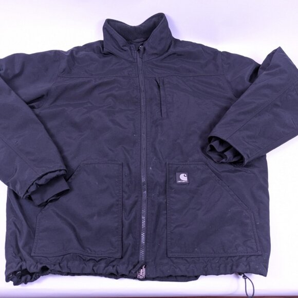 Carhartt Jacket Mens Corduroy Collar Fleece Lined Nylon Black Zip J199? 3XL - Picture 12 of 16